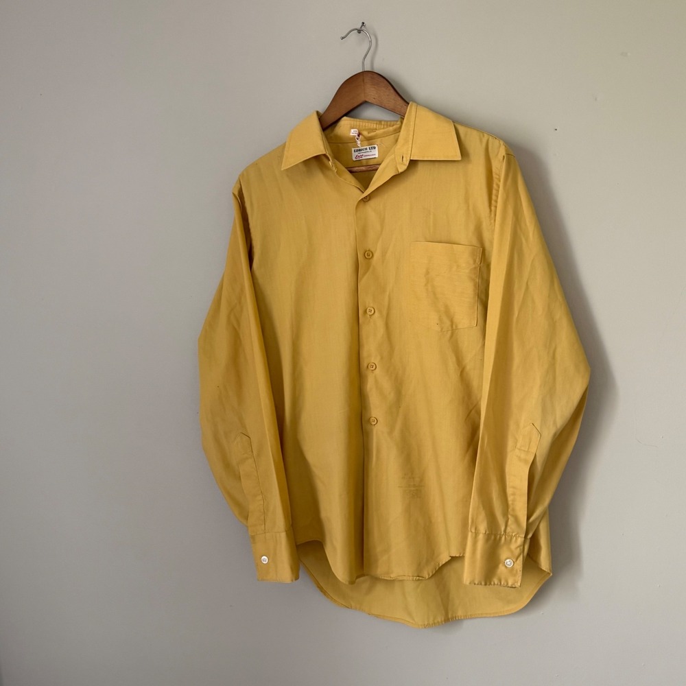 Vintage 70s Edrich Ltd Enro Yellow Button Down Shirt